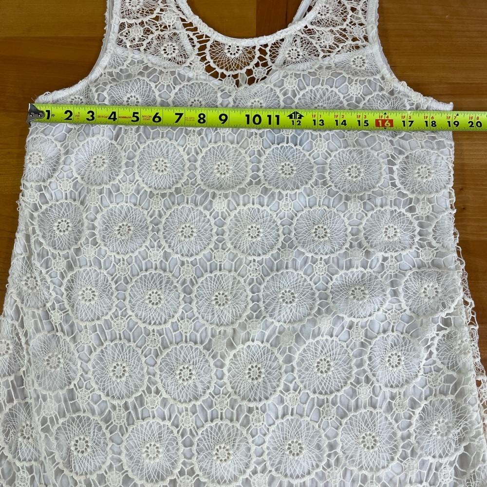 Mud Pie Mallory ivory crocheted dress large - Picture 7 of 14